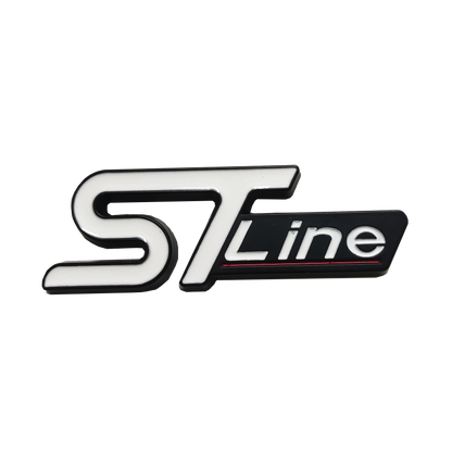 3D Car Front Grill Trunk Metal Logo ST Line Emblem Self-Sticker for Ford Max Focus Fiesta ST Line