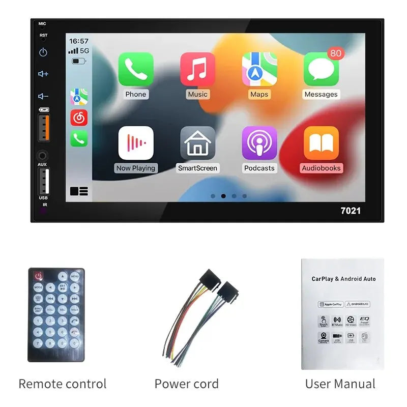 Dual USB 7Inch Carplay Android Auto Capacitive Screen Full Touch HD Car MP5 Player USB Bluetooth TF Card Touch Screen