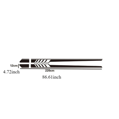 2PCS 86.6x4.7in Racing Side Skirt Decal Stickers