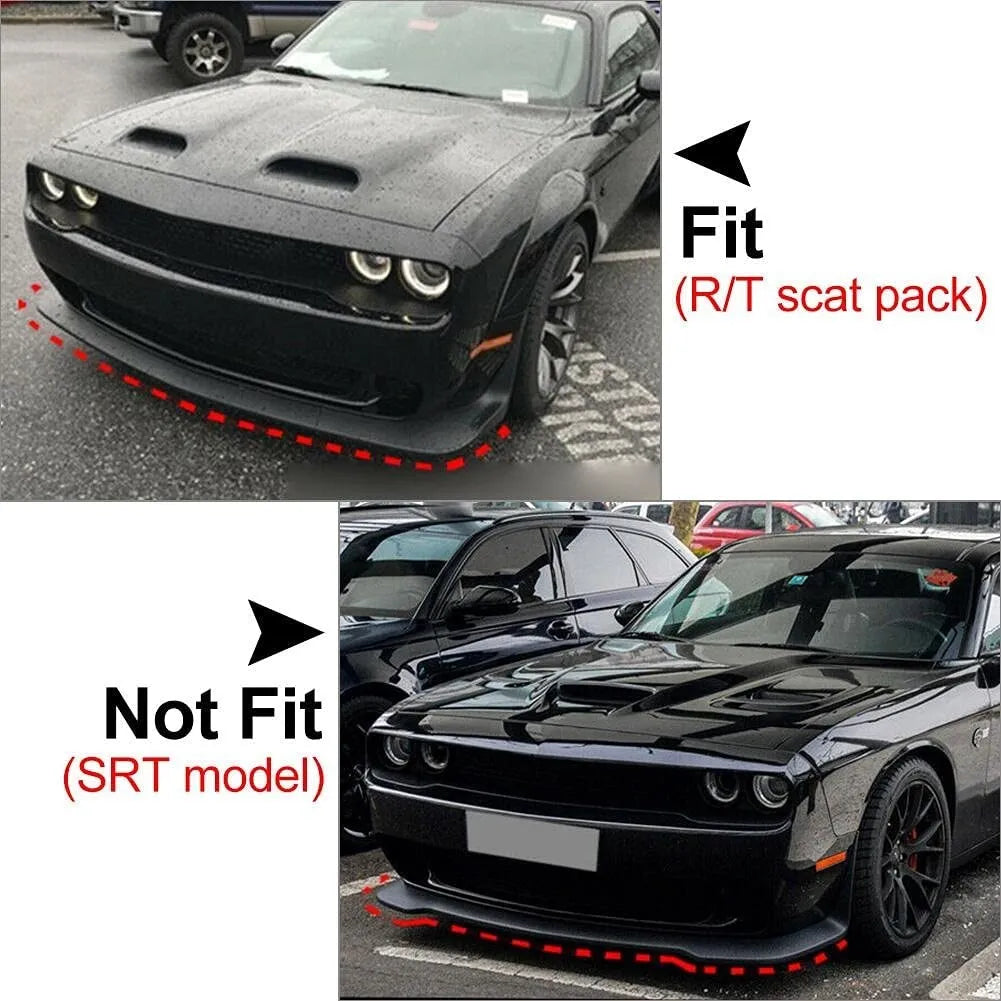 1 Pair for Dodge Challenger R/T Scat Pack 2019-2021 Auto Parts Front Bumper Lip Splitter Protector Replacement Easy to Install