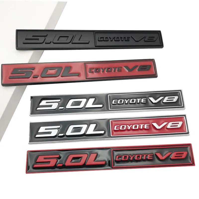 5.0L Coyote V8 Logo Emblem Badge Sticker for 5.0 F150 FX4 Car Fender Trunk Rear Bonnet Nameplate Decal Accessories