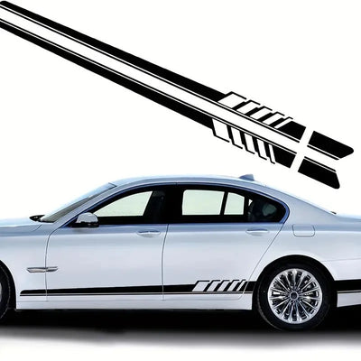 2PCS  220Cm*12Cm Racing Side Skirt Decal Stickers