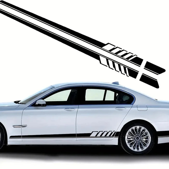 2PCS  220Cm*12Cm Racing Side Skirt Decal Stickers