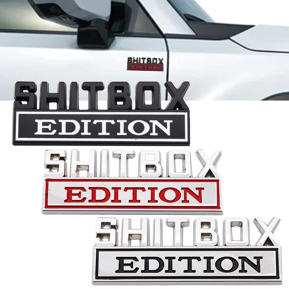 3D Zinc Alloy Emblem SHITBOX EDITION Badge Car Tail Side Sticker Accessories