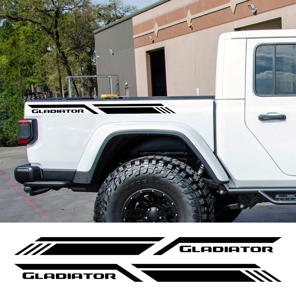 Pickup Trunk Side Stickers for Jeep Gladiator JT Truck Graphics Stripes Style Car Decals Vinyl Cover Auto Tuning Accessories