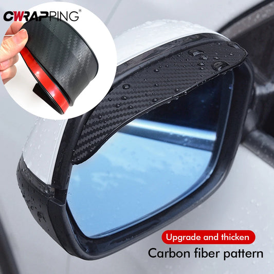 2PCS Side Rear View Mirrors Carbon Fiber Eye Brows (Set)