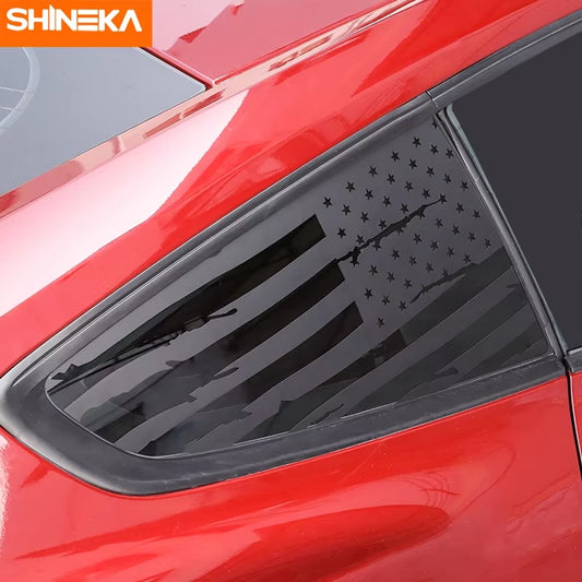  Rear Window Triangle Decoration Cover Sticker for Ford Mustang 2015 2016 2017 2018 2019 2020 up Exterior Accessories