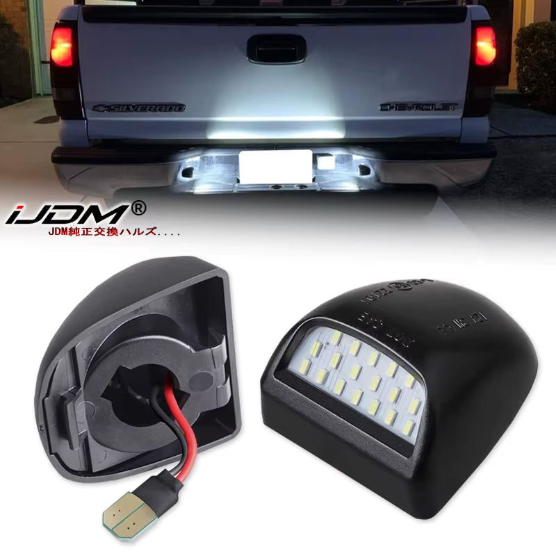 18 LED License Plate Lights for Chevrolet Silverado 1500 2500 3500 Avalanche GMC Sierra Suburban Tahoe Cadillac Escalade 6000K