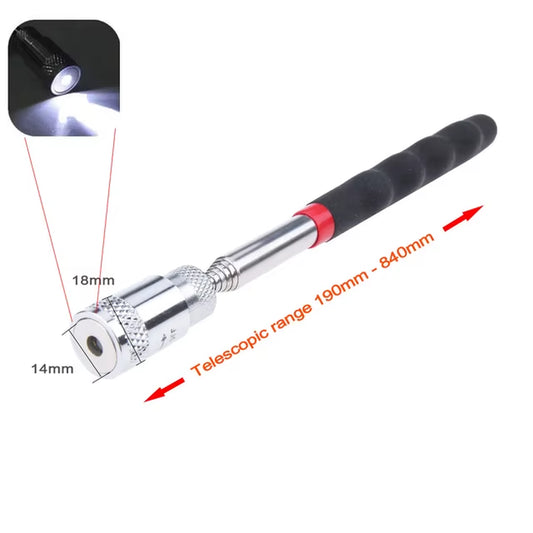 Inspection Mirror Telescopic Magnetic Metal Magnet Pen Light Torch Magnet Stick Part Pickup Tool Capacity for Picking up Tool