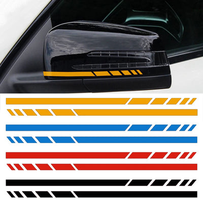 2PCS Rear View Mirror Stripes Decal Stickers – Universal Sporty Side Mirror Accent | M1 Auto
