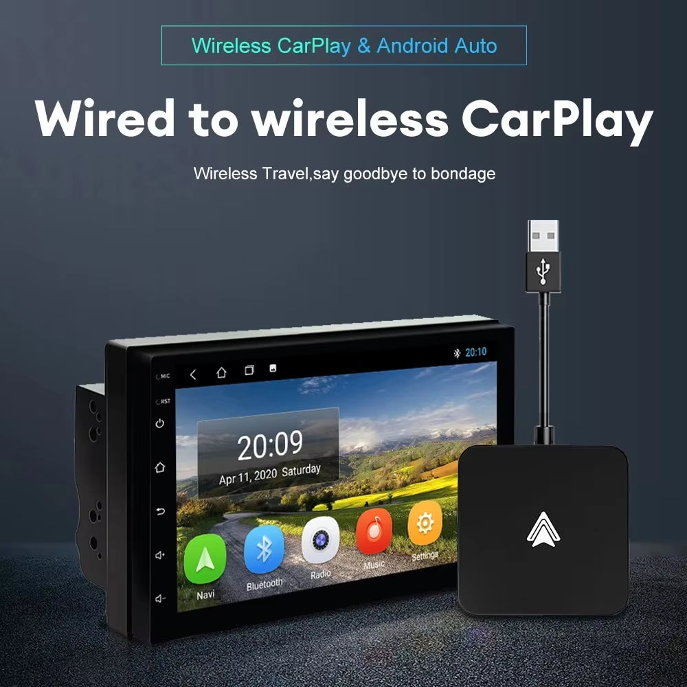 Mini Carplay&Auto Box Dongle Wired to Wireless for Audi Toyota Mazda Nissan Chevrolet Suzuki Subaru Kia Ford Opel Skoda Hyundai