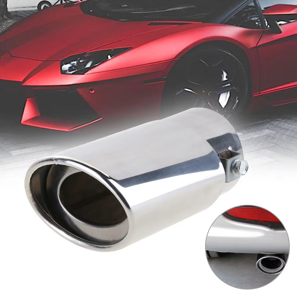 Universal Car Exhaust Muffler Exhaust Pipe Tail Throat Stainless Steel Car Muffler Tip Chrome round Pipe Exhaust Tail Muffler