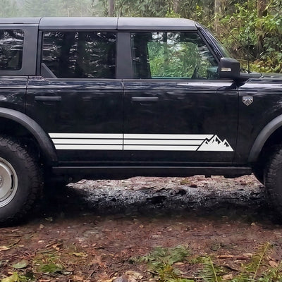 Ford Bronco Retro Mountain Stripe Door Side Decals, Set of 2 (2021-2026)
