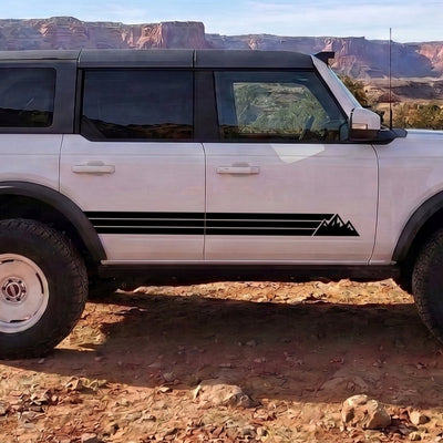 Ford Bronco Retro Mountain Stripe Door Side Decals, Set of 2 (2021-2026)