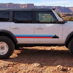 Ford Bronco Retro Mountain Stripe Door Side Decals, Set of 2 (2021-2026)