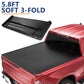 5.8FT Soft 3-Fold for 2019-2024 Chevy Silverado GMC Sierra 1500 Tonneau Cover