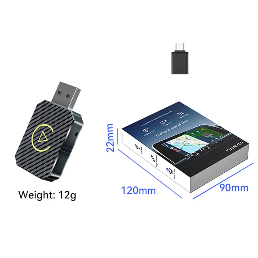 NEW Wireless Carplay Android Auto Adapter Wired to Wireless 2 in 1 Mini Car Ai Box for Audi Toyota VW Peugeot Plug and Paly