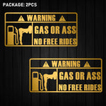 'Gas Or Ass' Transparent Vehicle Humorous Sticker/Decal