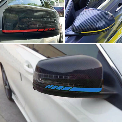 2PCS Rear View Mirror Stripes Decal Stickers – Universal Sporty Side Mirror Accent | M1 Auto