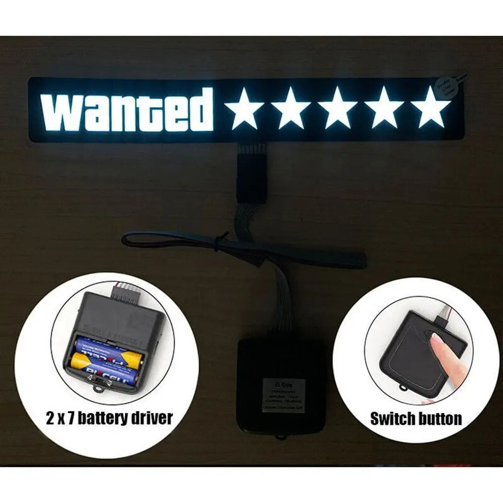 Adhesive LED Wanted Stars Light Up Sign