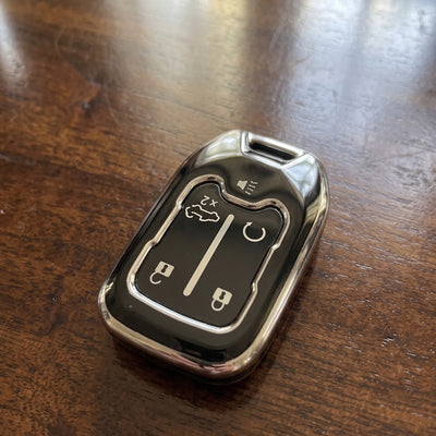5/6-Button TPU Key Fob Cover for Chevy Tahoe, Suburban, Silverado & GMC Yukon, Sierra (2015-2020)