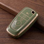 Green and gold 5-button Ford key fob cover
