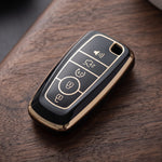 Black and gold 5-button Ford key fob cover