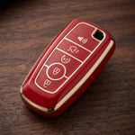 Red and gold 5-button Ford key fob cover