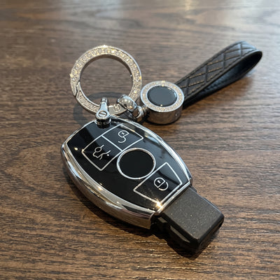 Key Fob Cover with Keychain for Mercedes-Benz C, E, S, CLS, GLK, GLE & G-Class