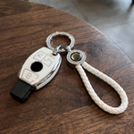 White Set 1 Mercedes-Benz key fob cover with keychain