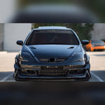 Carbon fiber JDM racing windshield banner decal on a tuned coupe