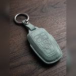 Green suede 5-button Ford key fob cover