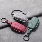 Suede key fob cover for Ford and Lincoln, 4-button and 5-button styles