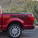 Matte black claw scratch bed side decal on Ford F-150 Raptor