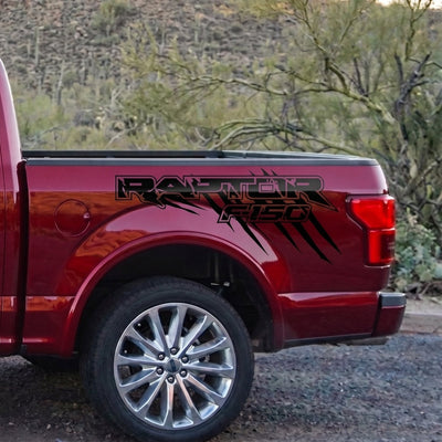 Claw Scratch Bed Side Decals for Ford F-150 Raptor, Set of 2 (11 Colors)
