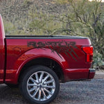 Carbon fiber claw scratch bed side decal on Ford F-150 Raptor