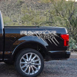 Glossy gray claw scratch bed side decal on Ford F-150 Raptor