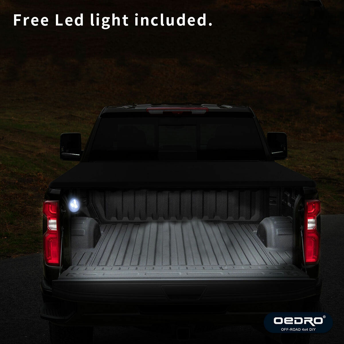 6.5 Ft Soft 4 Fold Tonneau Cover for 2009-2014 Ford F150 Truck Bed W/Led Lamp