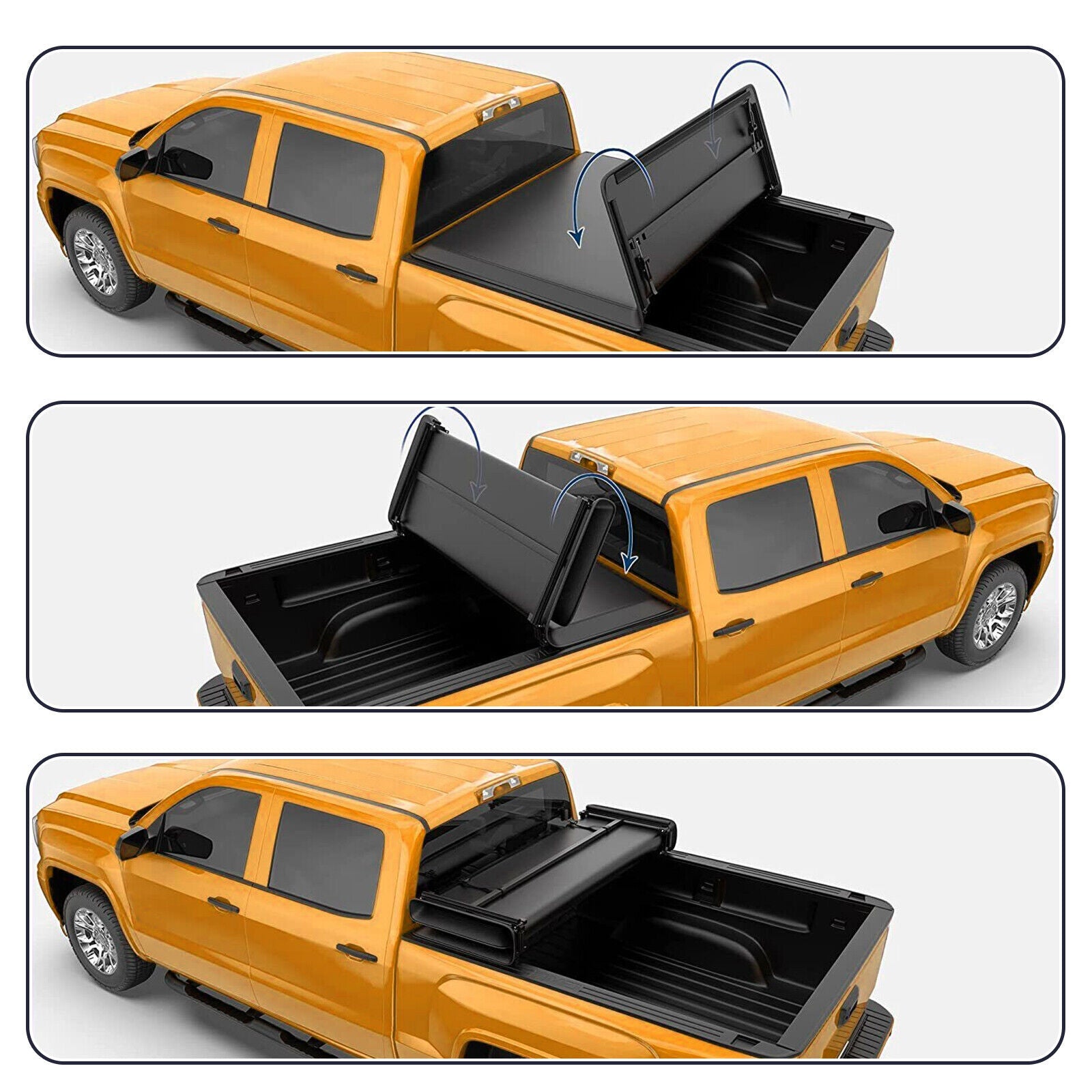 For 2014-2019 Chevy Silverado GMC Sierra 1500 5.8FT Soft Tri-Fold Tonneau Cover