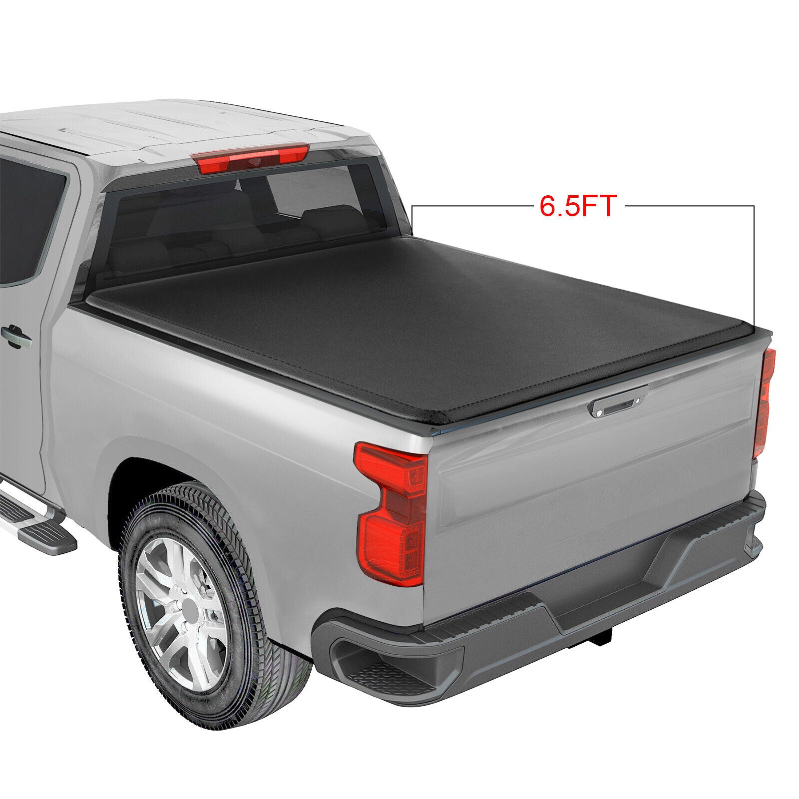 6.5FT Roll-Up Vinyl Tonneau Cover for 07-13 Silverado Sierra 1500 Soft Truck Bed