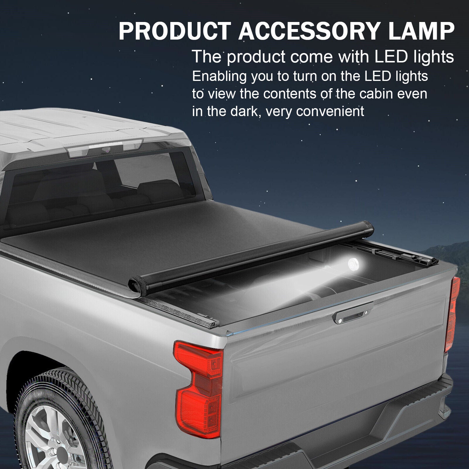 6.5FT Roll-Up Vinyl Tonneau Cover for 07-13 Silverado Sierra 1500 Soft Truck Bed