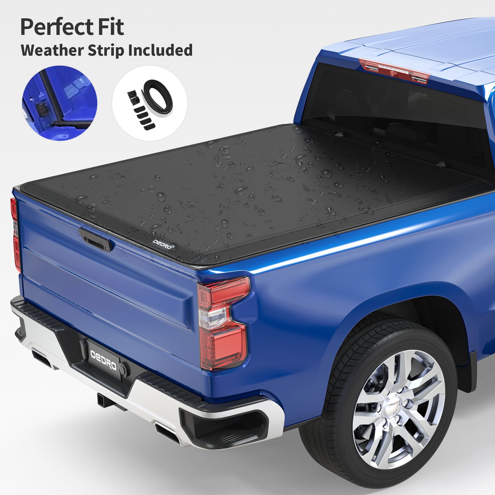 6.5 Ft Soft 4 Fold Tonneau Cover for 2009-2014 Ford F150 Truck Bed W/Led Lamp