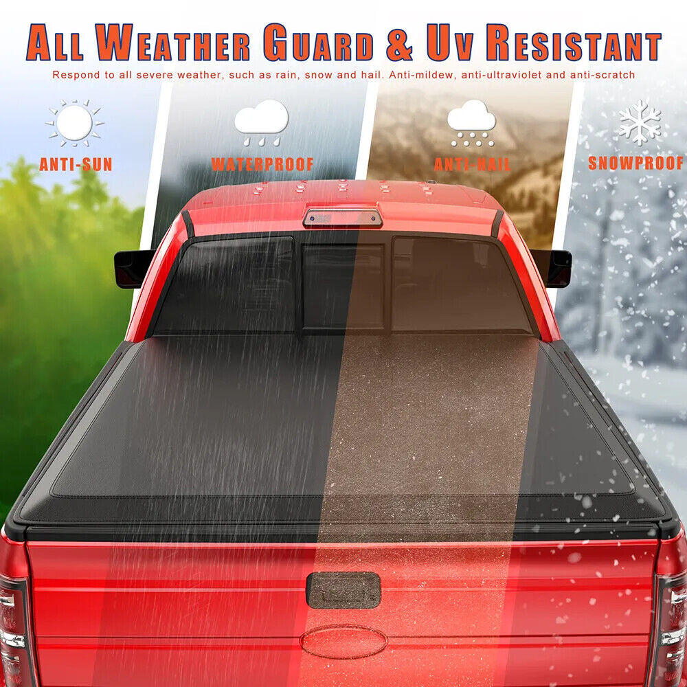 For 2014-2019 Chevy Silverado GMC Sierra 1500 5.8FT Soft Tri-Fold Tonneau Cover