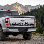 Mountain forest vinyl decal, close-up of the design